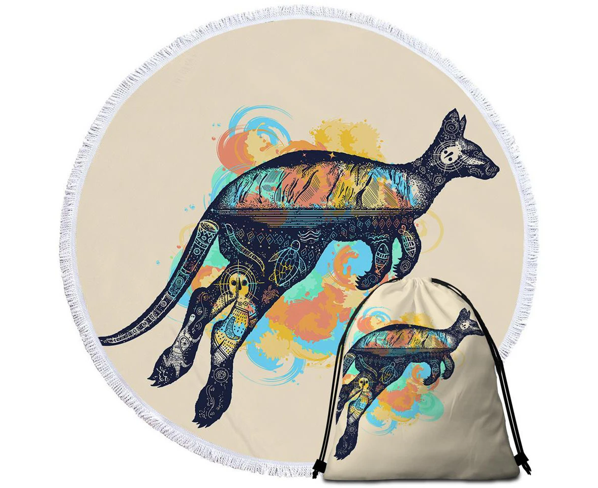 Nautical Kangaroo Beach Towel