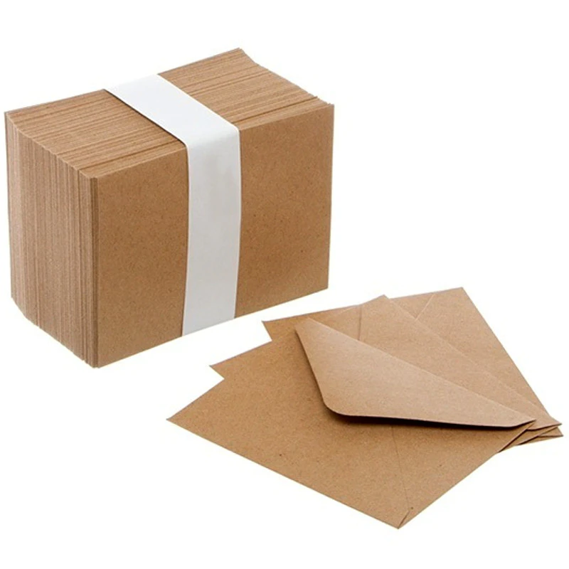 Mini Envelopes x50 Small Kraft Brown 85mm x 110mm For Wedding RSVP Cards