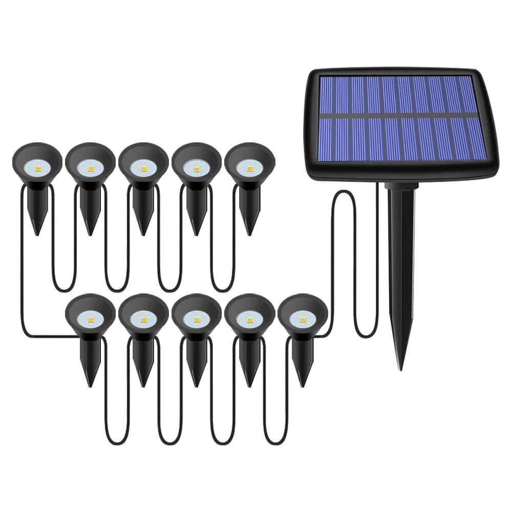 10 pcs Solar Powered Outdoor Spot Light and Landscape Light Lamp