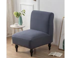 Armless Accent Slipper Chair Cover Stretch Slipper Chair Seat Covers Dark Grey