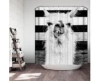 Funny Black and White Alpaca Shower Curtain