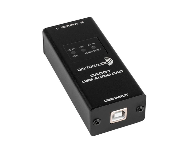 Dayton Audio DAC01 USB Audiophile DAC 24-bit/96 kHz RCA Output