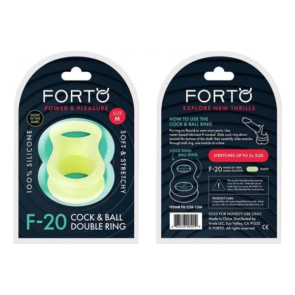 Forto F 20: Glow In The Dark Liquid Silicone Balls Stretcher 55 72 Mm Male Enhances Pleasure Black