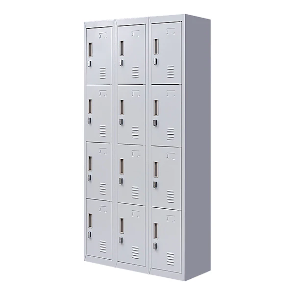 12-Door Locker for Office Gym Shed School Home Storage - Padlock-operated