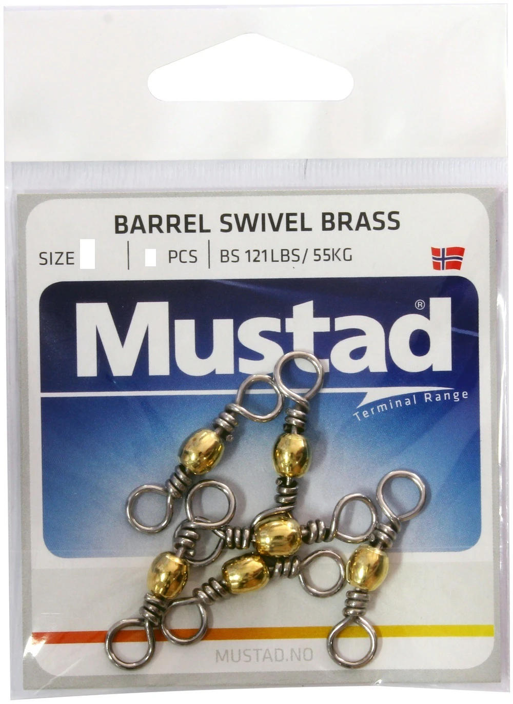 Mustad Brass Colour Barrel Fishing Swivel #8