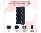 12-Door Locker for Office Gym Shed School Home Storage - 4-Digit Combination Lock