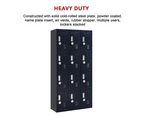 12-Door Locker for Office Gym Shed School Home Storage - 4-Digit Combination Lock