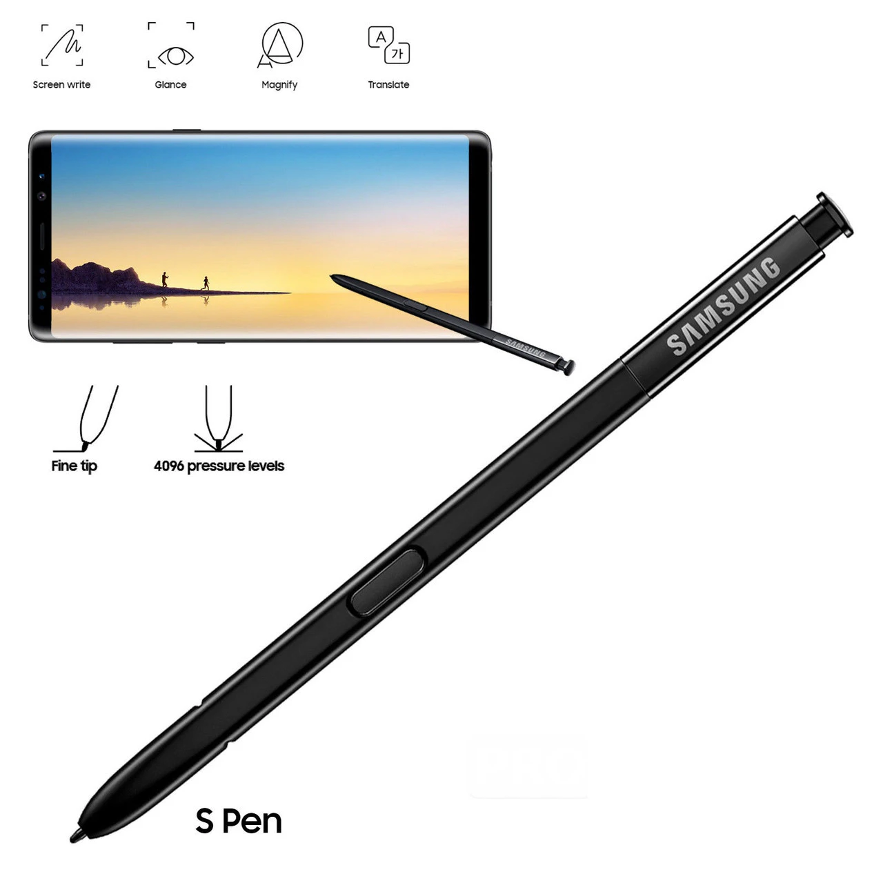 Replacement Stylus Pen S-Pen SPen Suitable For Samsung Galaxy Note 8 SM-N950 Note8 Mobile Phone - Black