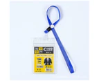 10 Pack Vertical ID Card Badge Holder with Blue Lanyards, Waterproof Clear PVC Key Card Sleeve Case Plastic Wallets with Resealable Zip