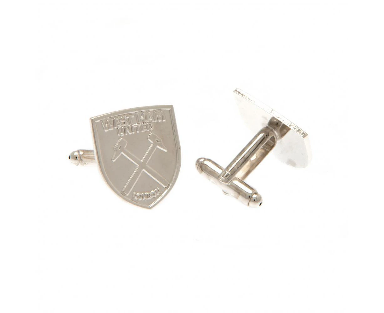 West Ham United FC Silver Plated Crest Cufflinks (Silver) - TA2574