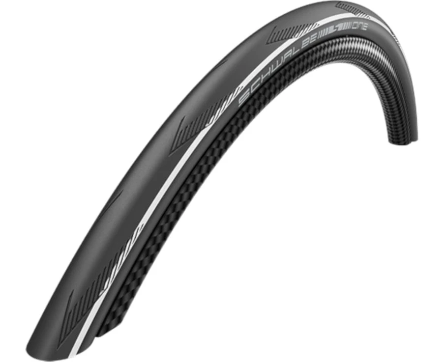 Schwalbe One 700x25c RaceGuard Addix Compound White Stripe Folding Rd Bike Tyre