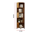 5-Shelf Corner Bookcase Industrial Bookshelf Display Storage Stand