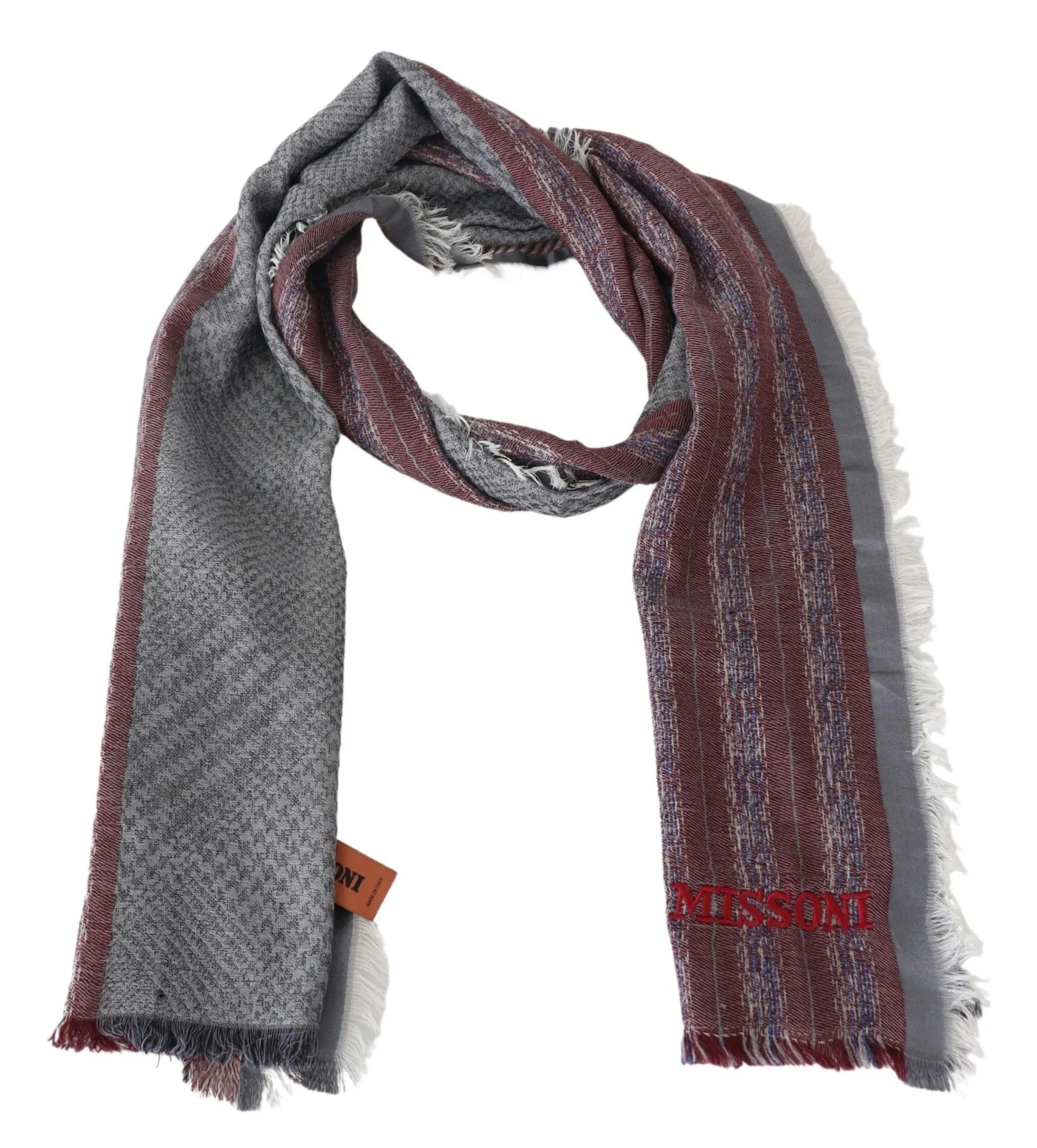 Missoni Unisex Wool Striped Neck Wrap Shawl Scarf - Multicolor