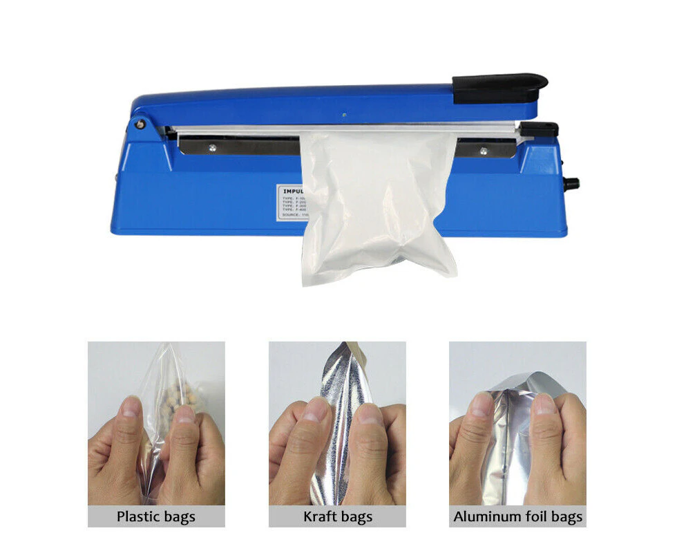 200mm Impulse Heat Sealer Poly Bag Electric Plastic Sealing Machine