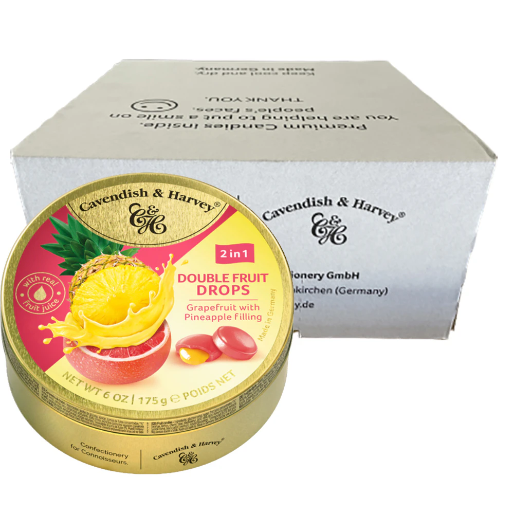 Cavendish and Harvey Double Fruit Drops Grapefruit with Pineapple Filling 175g x 10