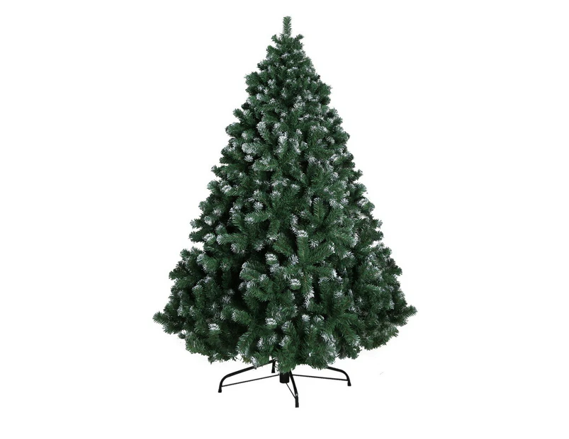 2.1M 7FT Christmas Snow Tree 1250 Green with Snow Tips