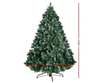 2.1M 7FT Christmas Snow Tree 1250 Green with Snow Tips