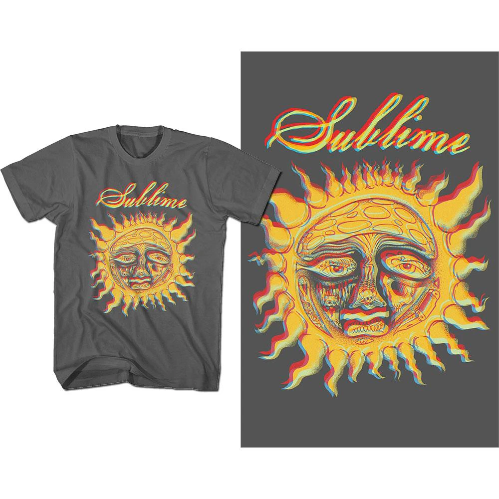 Sublime T Shirt Yellow Sun Band Logo  Official Mens - Black