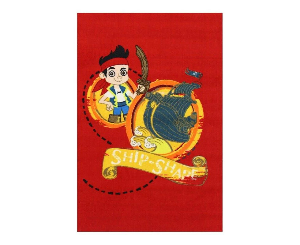 Jake Ship Shape Rug 100x150cm Kids Pirate Ship