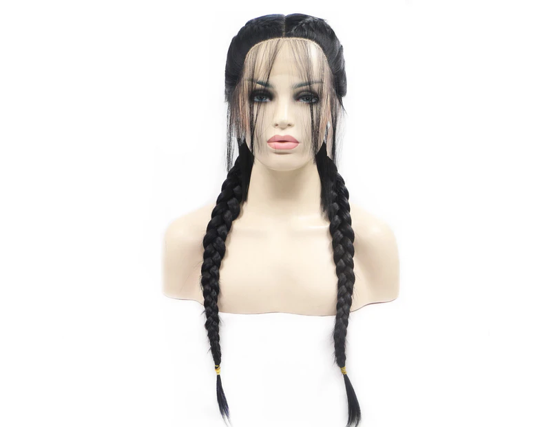 ARIELLE - Lace Front Black Braids - by Queenie Wigs