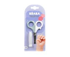 Beaba Gentle Baby Scissors With Rounded Tips & Storage Lid - Green Blue