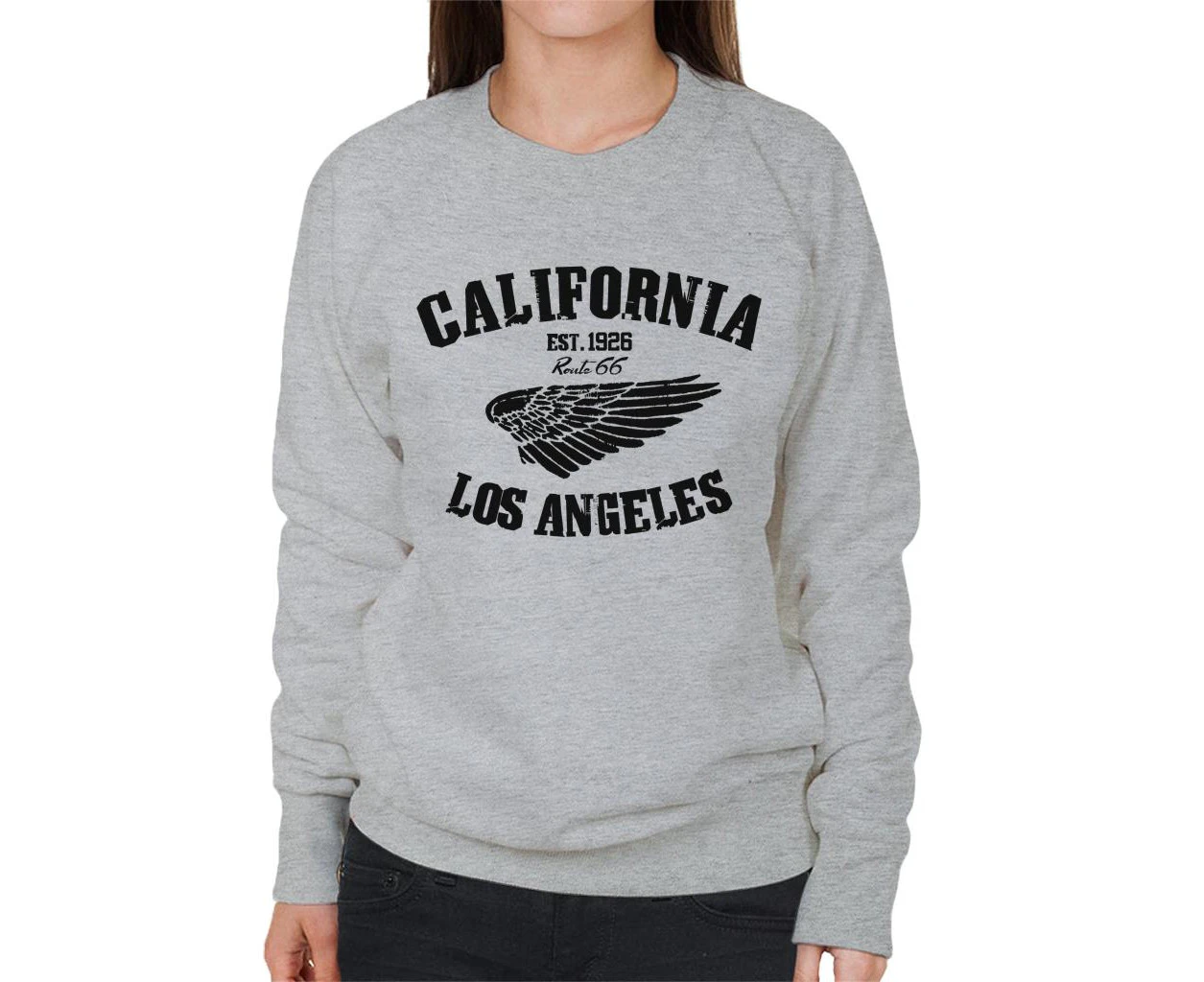 Route 66 California Wing Women's Sweatshirt - Heather Grey