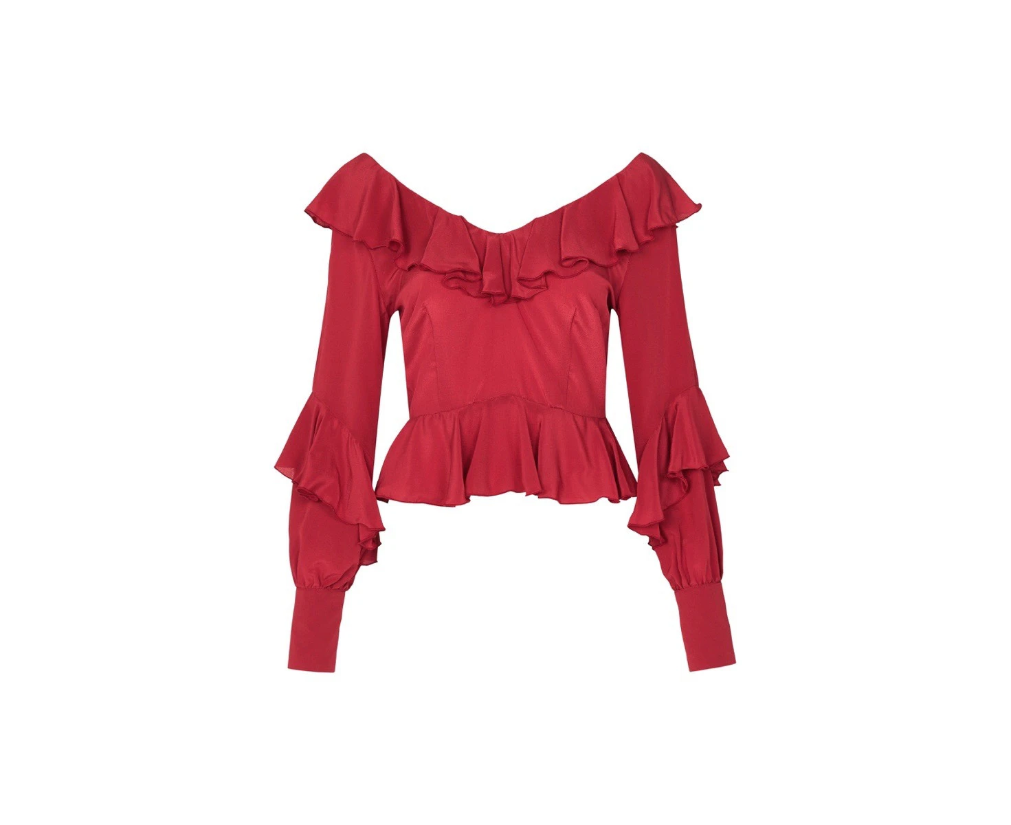 Rúdi Miro Malita Silk Frill Top Red