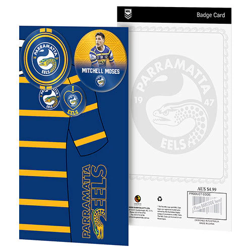 Parramatta Eels 3 Badge Greeting Card