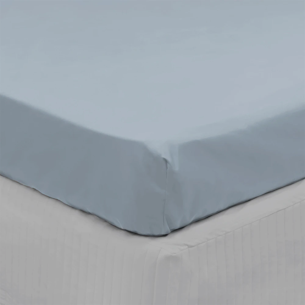 Algodon Long Single Bed Fitted Sheet 300TC Cotton Faded Denim Home/Bedding Decor