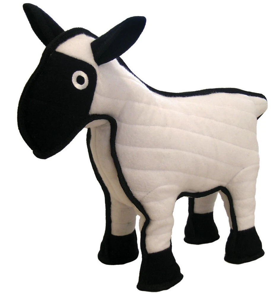 Tuffy Barnyard Series Sherman The Sheep Dog Toy White/Black