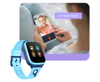 Kids Smart Watch 4G with GPS Tracker SOS Video Call Waterproof - Blue
