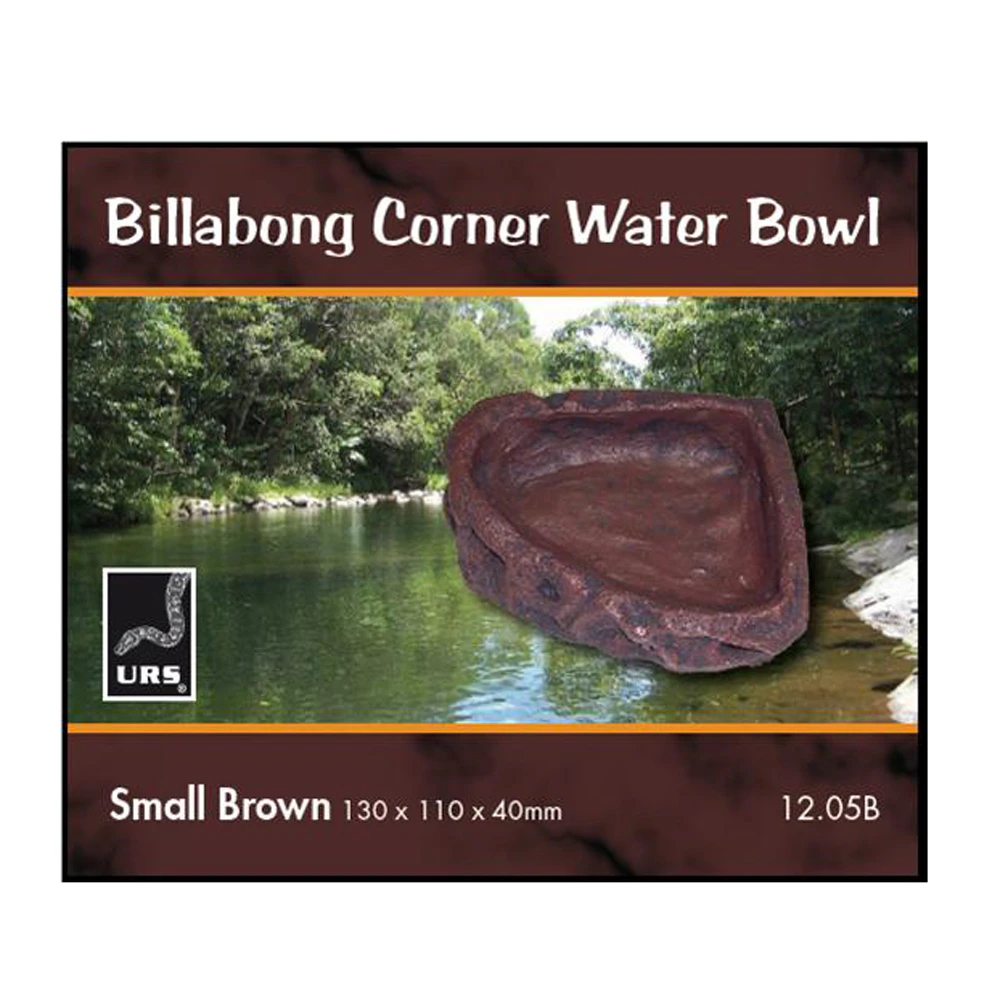 URS Billabong Corner Reptile Water Bowl Brown Small