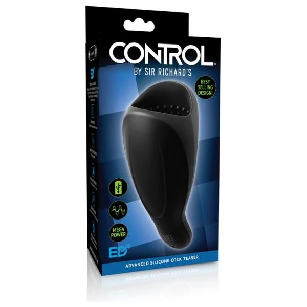 Control Advanced Silicone Cock Teaser Model Ct 2000 Male Masturbation Sleeve For Intense Head Stimulation Black