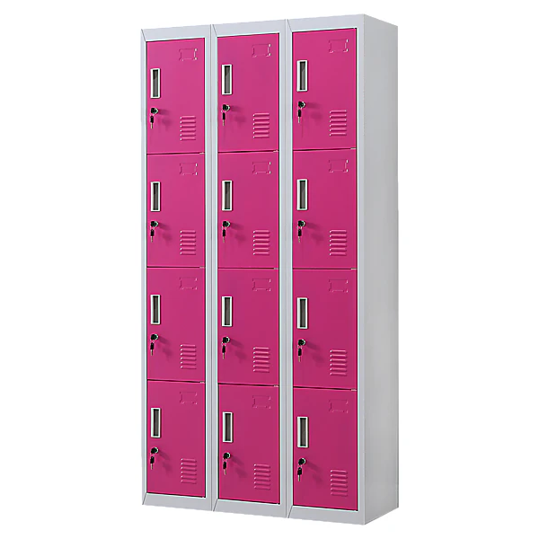 12-Door Locker for Office Gym Shed School Home Storage - Standard Lock with 2 Keys