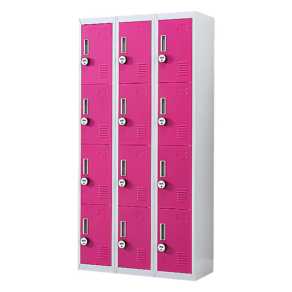 12-Door Locker for Office Gym Shed School Home Storage - 4-Digit Combination Lock