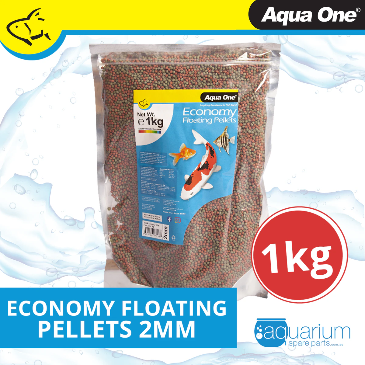 Aqua One Bulk Economy Pellet Food 2mm 1kg (11746)