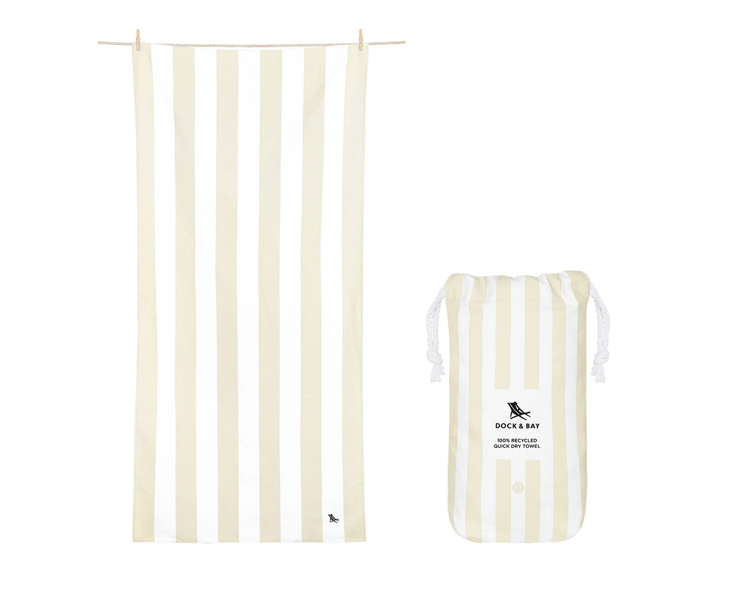 Dock & Bay : Beach Towel Cabana Light Collection XL - Bora Bora Beige