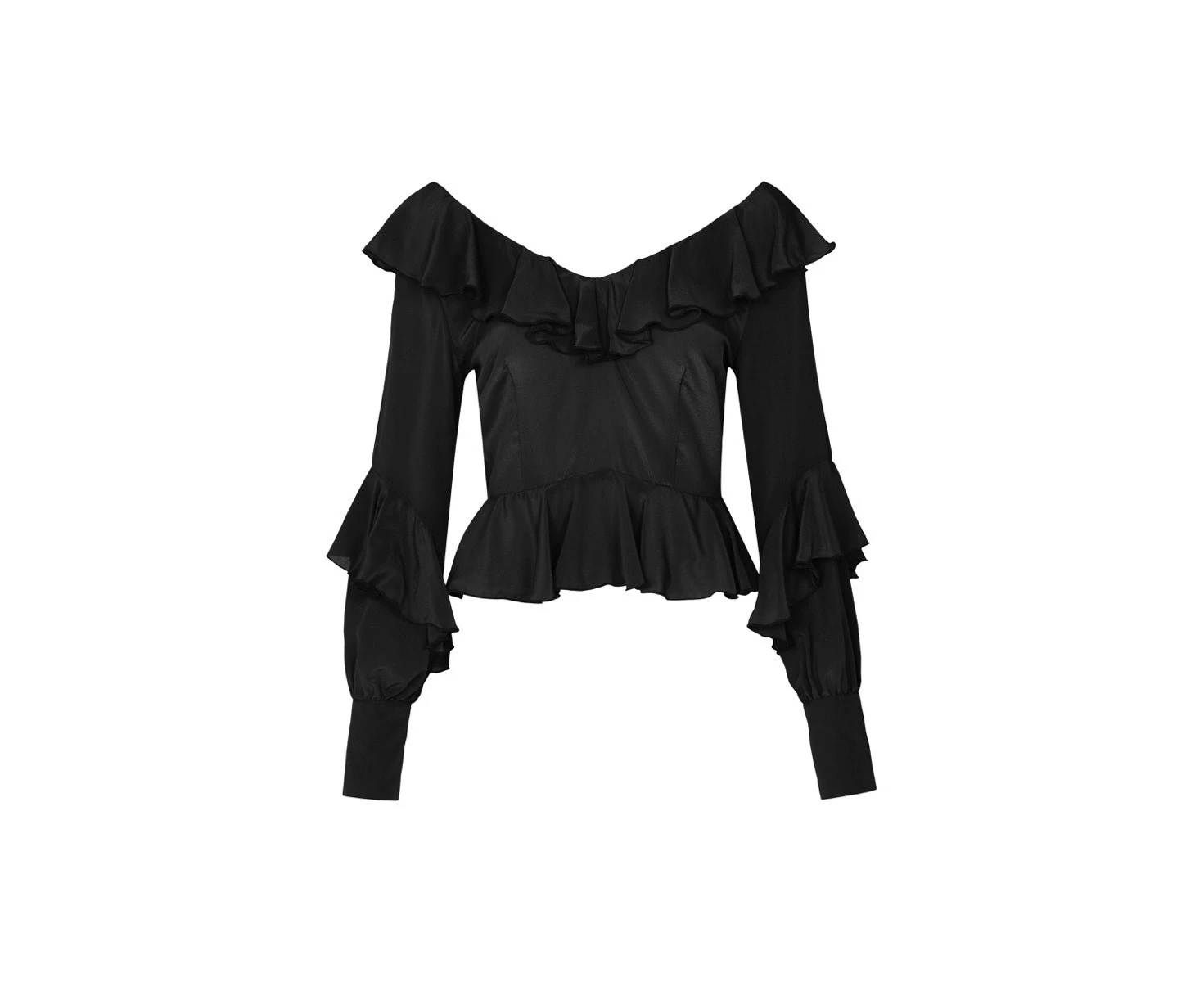 Rúdi Miro Malita Silk Frill Top Black