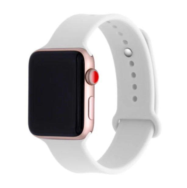 Silicone Replacement Strap Band For Apple Watch 8 7 6 5 4 3 2 iWatch 38/40/41mm - White