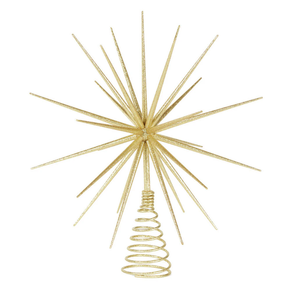 Holly & Ivy 3D Starburst Tree Topper Gold 31cm