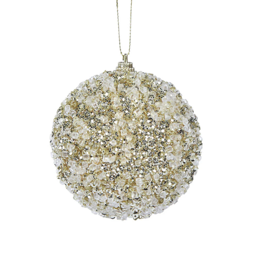 Holly & Ivy Gold Crystals Bauble 8cm