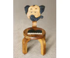 Children's wooden chair Elephant theme with solid backrest