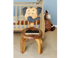 Children's wooden chair Elephant theme with solid backrest