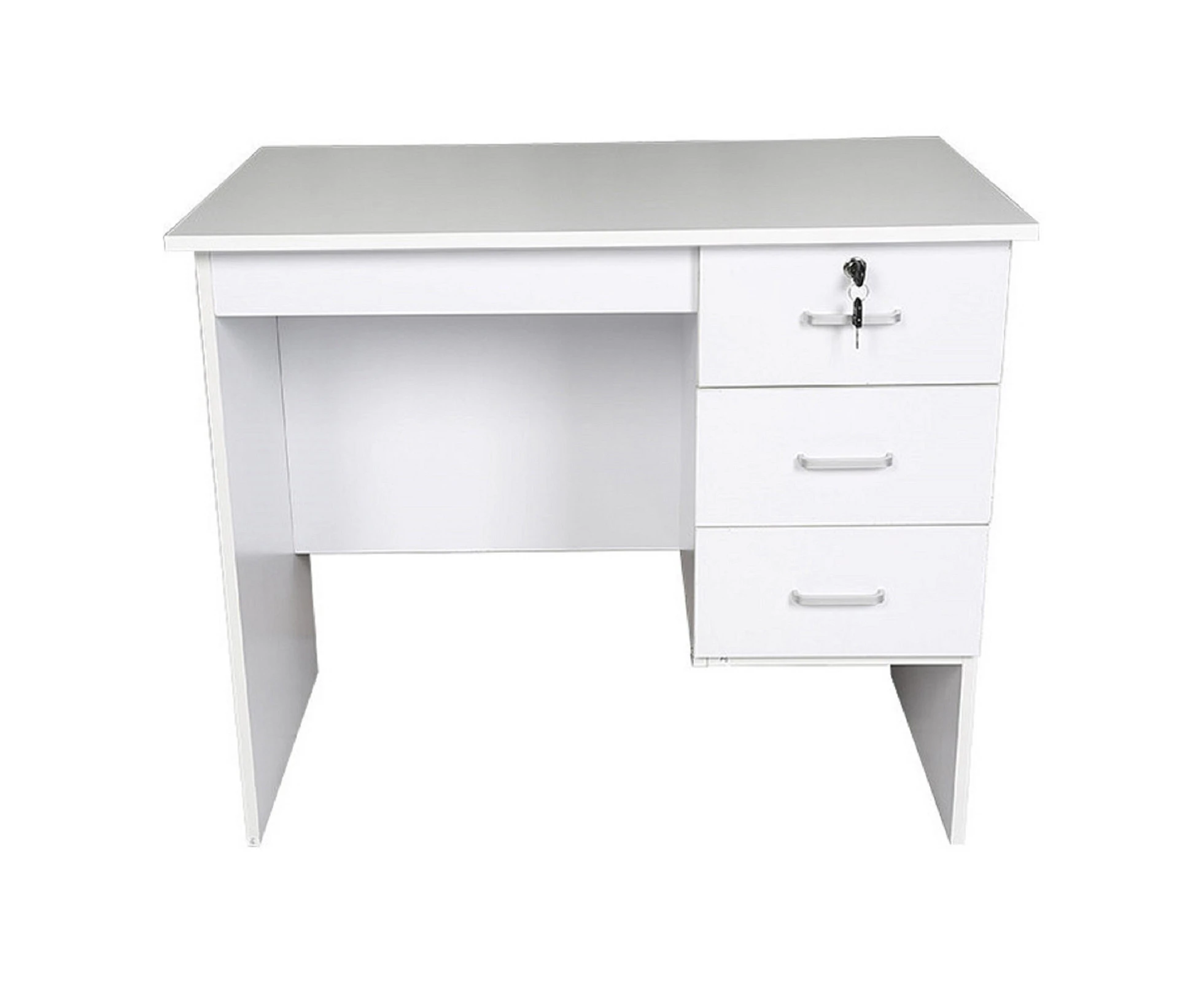 Redfern White 0.9m 3 Drawer Study Desk