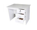 Redfern White 0.9m 3 Drawer Study Desk