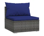 vidaXL 11 Piece Garden Lounge Set with Cushions Poly Rattan Grey