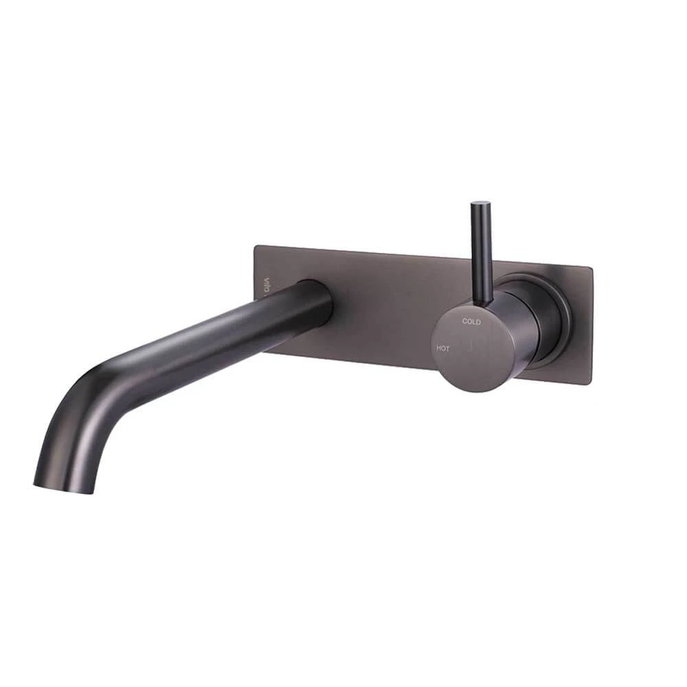 VITO BERTONI WISH2 Wall Basin Bath Mixer and Spout - 220mm Backplate - Matte Graphite