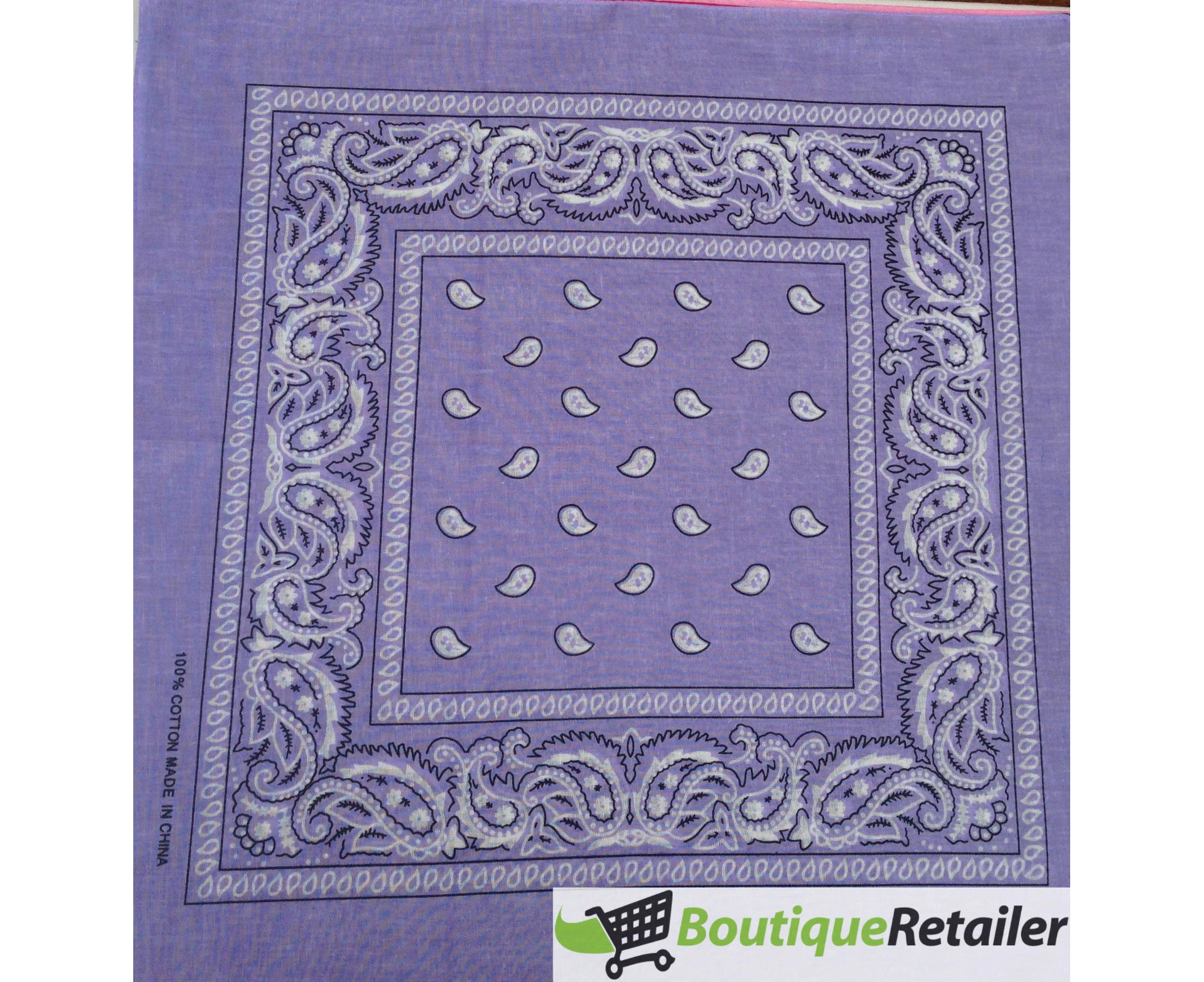 15x BULK BANDANA Paisley 100% COTTON Head Wrap Bandanna Head Wrap Summer Scarf - Lilac