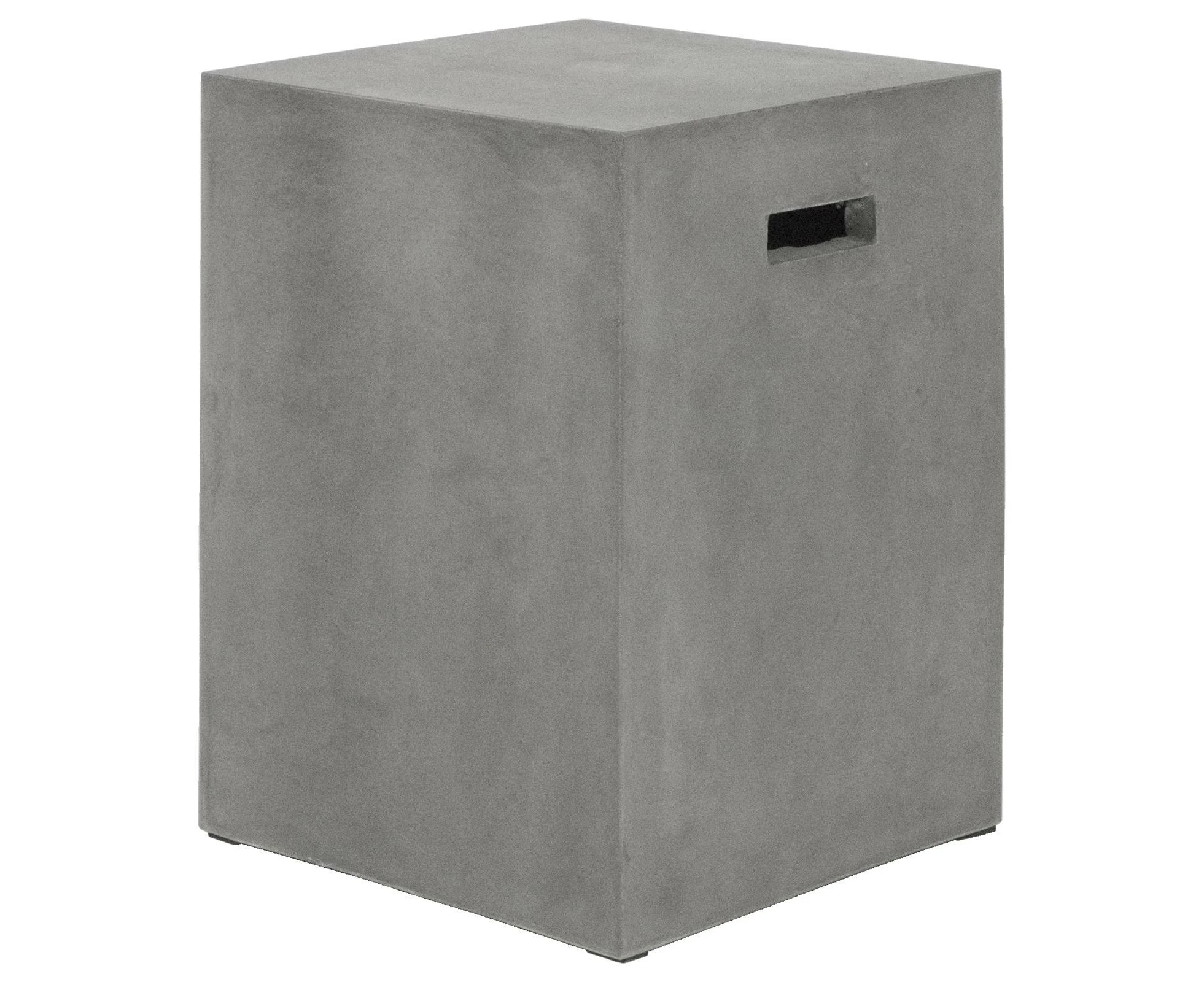 Lucca Square Polished Concrete Stool - Grey Dark Grey Polished Concrete