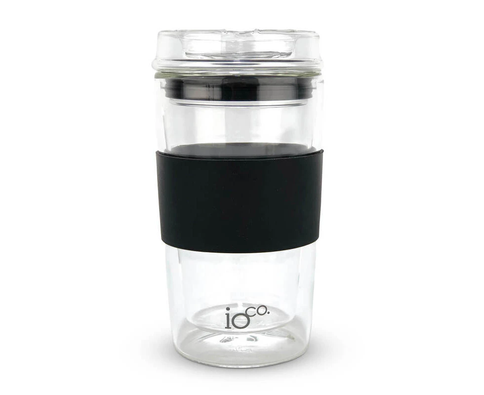 IOco 12oz Coffee Mug Tea Cup eco reusable takeaway Travel Reuse & Keep it- Black - Black Night